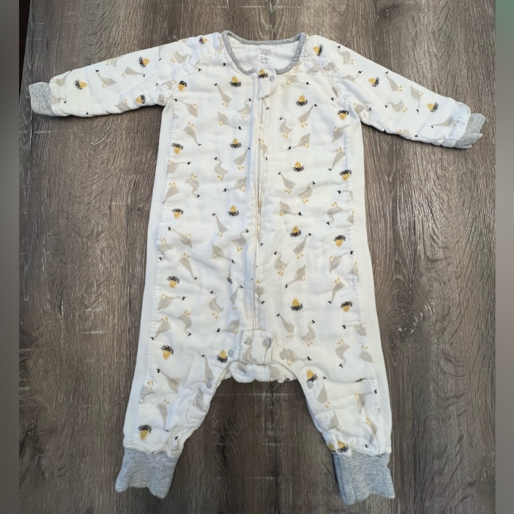 Nest Design Long Sleeve Footed Sleep Bag 0.6 TOG (Bamboo Pima)
